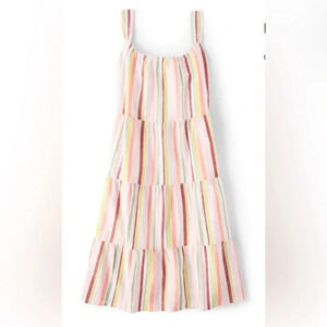 Gymboree Women’s Sleeveless Striped Multicolor Tiered Jumper Dress Size Small